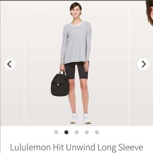 Lululemon Hit Unwind Long Sleeve Heathered Magnet Grey